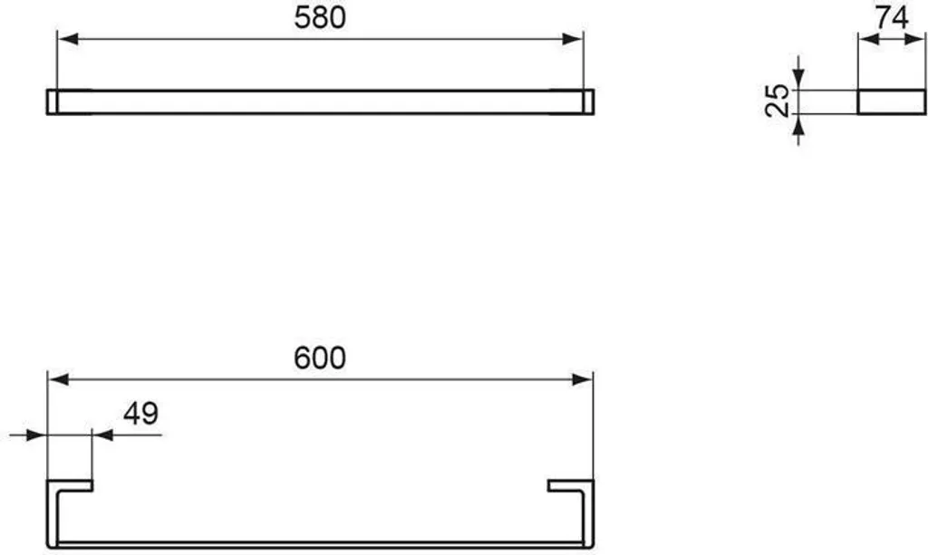 Grand porte-serviette de bain 60cm Ideal Standard pour drap de douche - 2