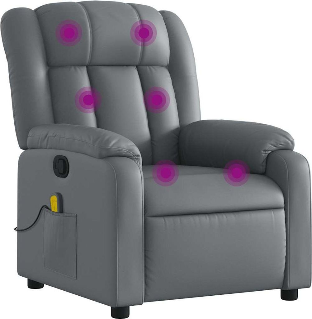 vidaXL Massagesessel Grau Kunstleder