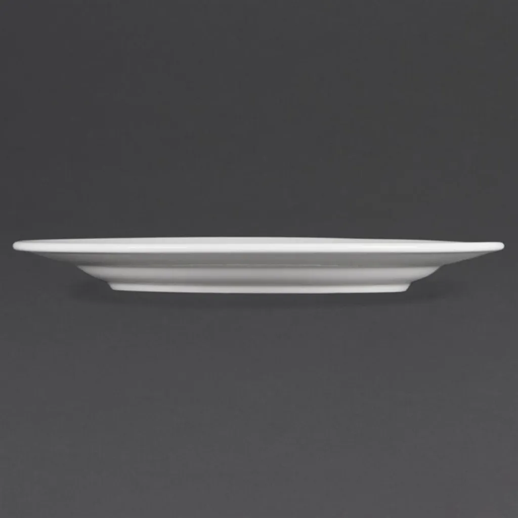 Assiettes rondes à large bord Olympia Whiteware 31cm en porcelaine lot 6