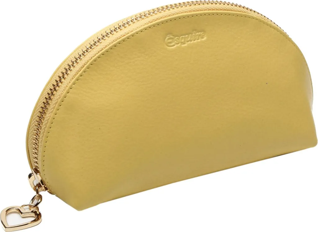 Petit sac d'accessoires Viktoria Esquire Jaune avec fermeture sécurisée zip