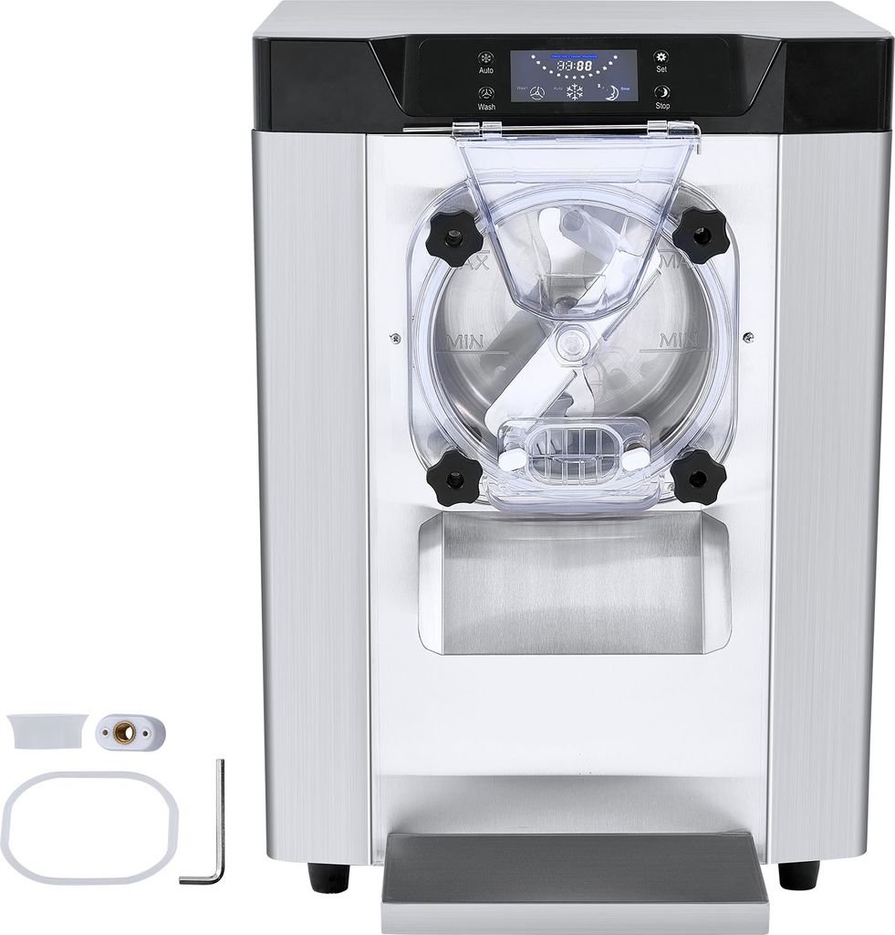 Kommerzielle Eismaschine von SucceBuy, Leistung 12 l/h, 1295 W, Einzelgeschmacksrichtung, Eismaschine für die Arbeitsplatte, 4,5 l Edelstahlzylind...