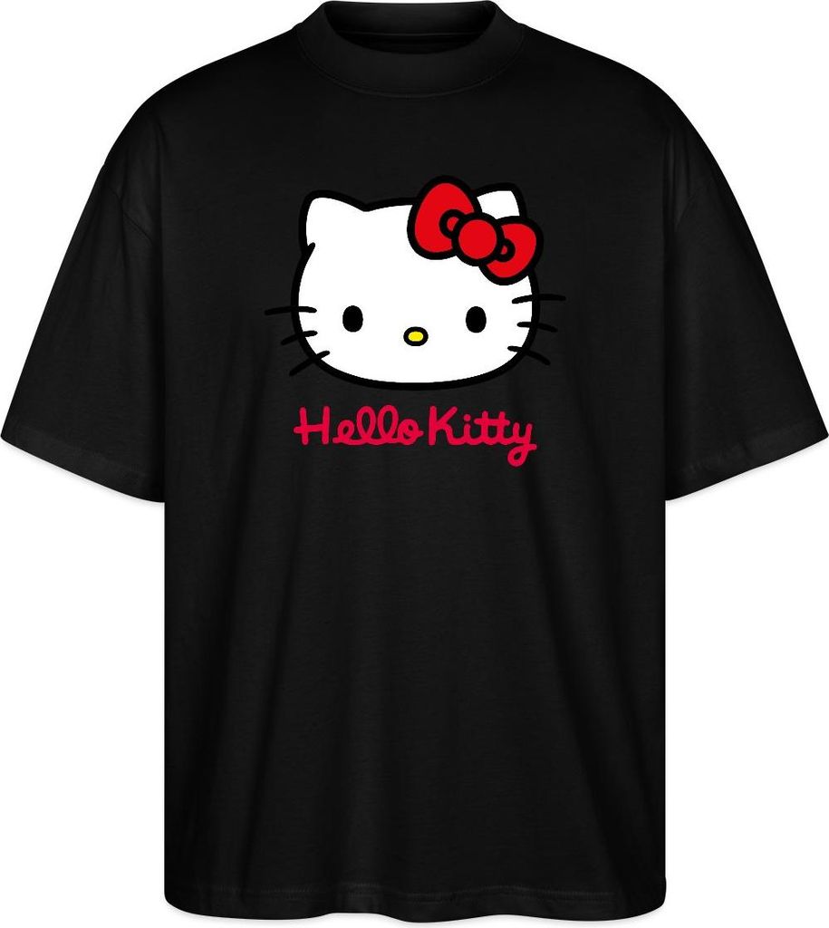 Spreadshirt Hello Kitty Klassisch Mit Schriftzug Oversize Uni T-Shirt, M, Schwarz