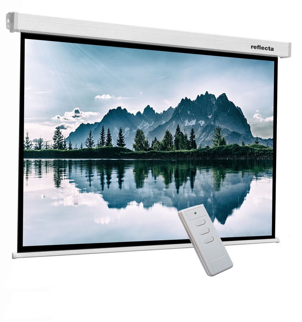 1:1 reflecta CrystalLine Beamer Motorleinwand 160 x 160 (156x156)cm (87670) / Gehäuselänge 187cm / inkl. Funkfernbedienung / HDTV / FULL HD / 3D ...