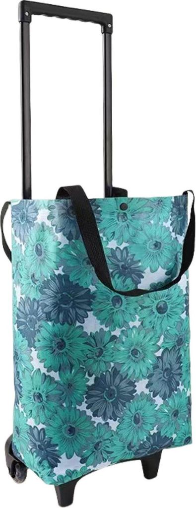 Einkaufswagen mit Rädern, zusammenklappbarer Einkaufswagen, 2-in-1-Klappdesign, tragbare Tasche, wasserdicht, Teleskop-Trolley, Tragetasche zum Tr...
