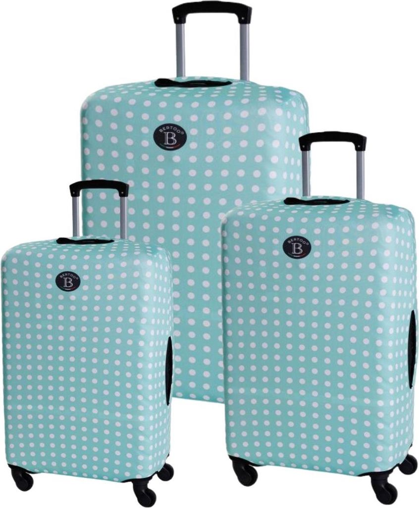 BERTOO Reisekofferhülle - Grüne Punkte 3er Set (M, L, XXL) Produktbild 