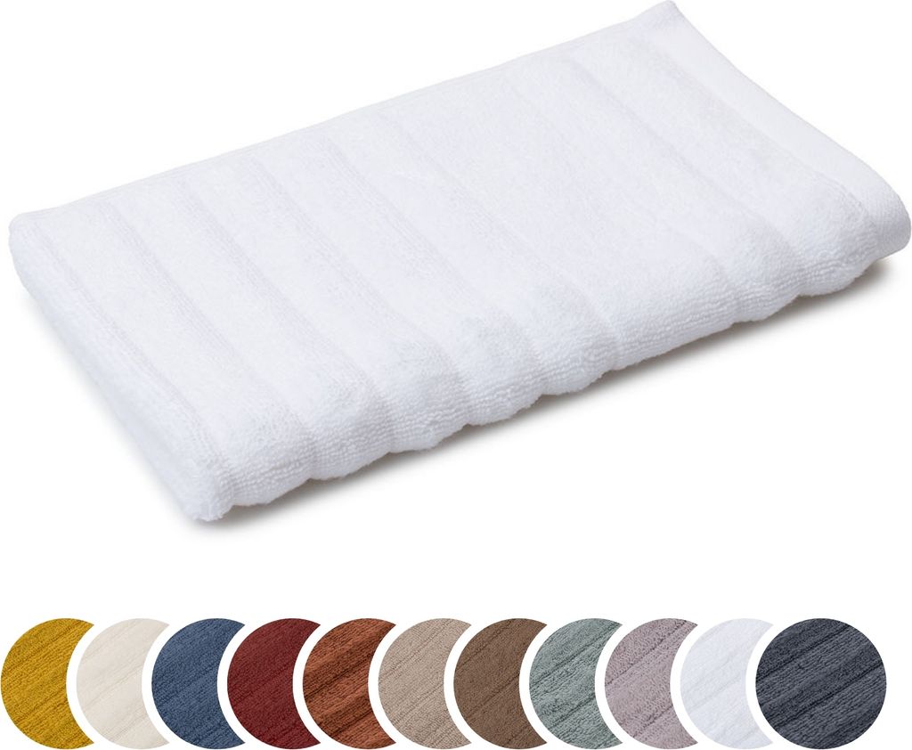 sleepling liebling Gästetuch Luxus Bio Baumwolle, Serie Marseille, 770 gr. / m², 30 x 50 cm, , 60 Grad, saugstark, schnelltrocknend, weiß