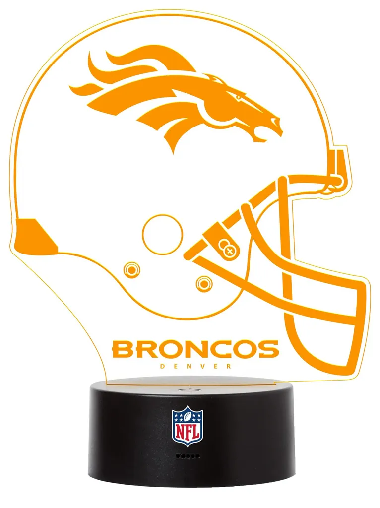 Lampe LED Casque Broncos Denver - Fini la Déco Ennuyeuse pour Fan de NFL