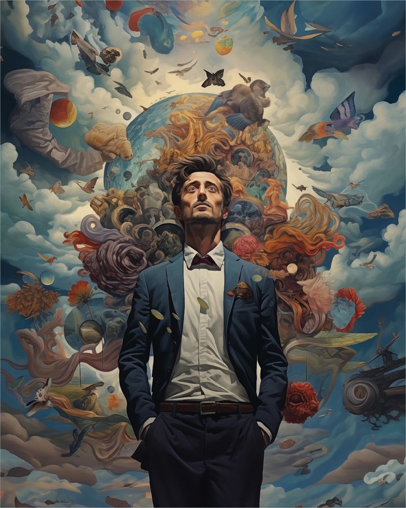Wallario Poster - Gedankenuniversum, Kunstdruck Größe: 40 x 50 cm
