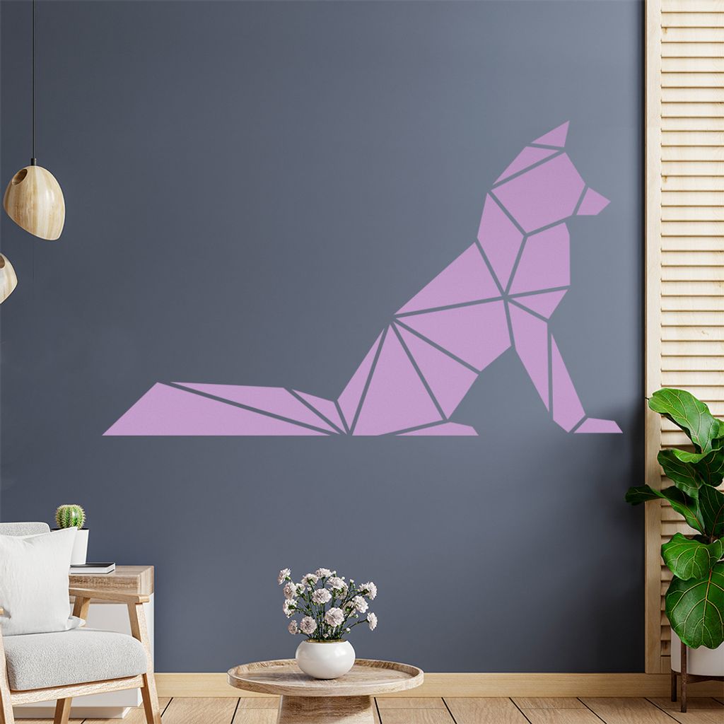 Papierfalten Fuchs Wandtattoo Wandaufkleber Wall Sticker - Dekoration, Küche, Wohnzimmer, Schlafzimmer, Badezimmer