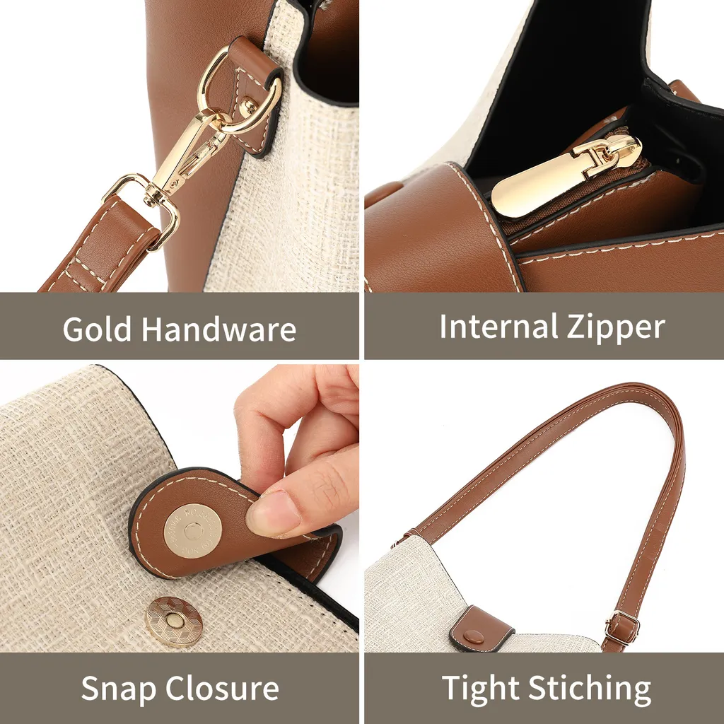 Sac à main tendance blanc INF, cuir polyuréthane souple et durable