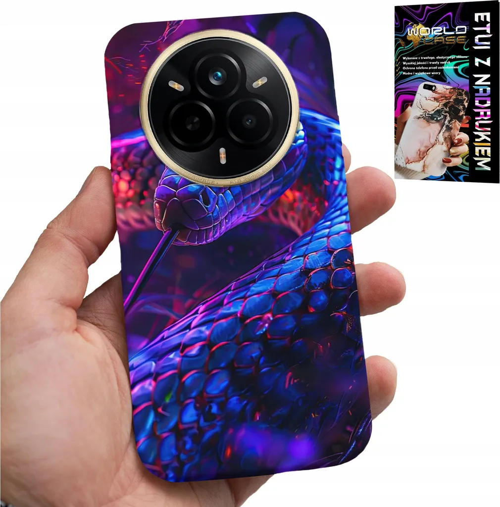 Realme 14 Pro 5G Cover Snake Skin Design - Protezione Schermo Inclusa