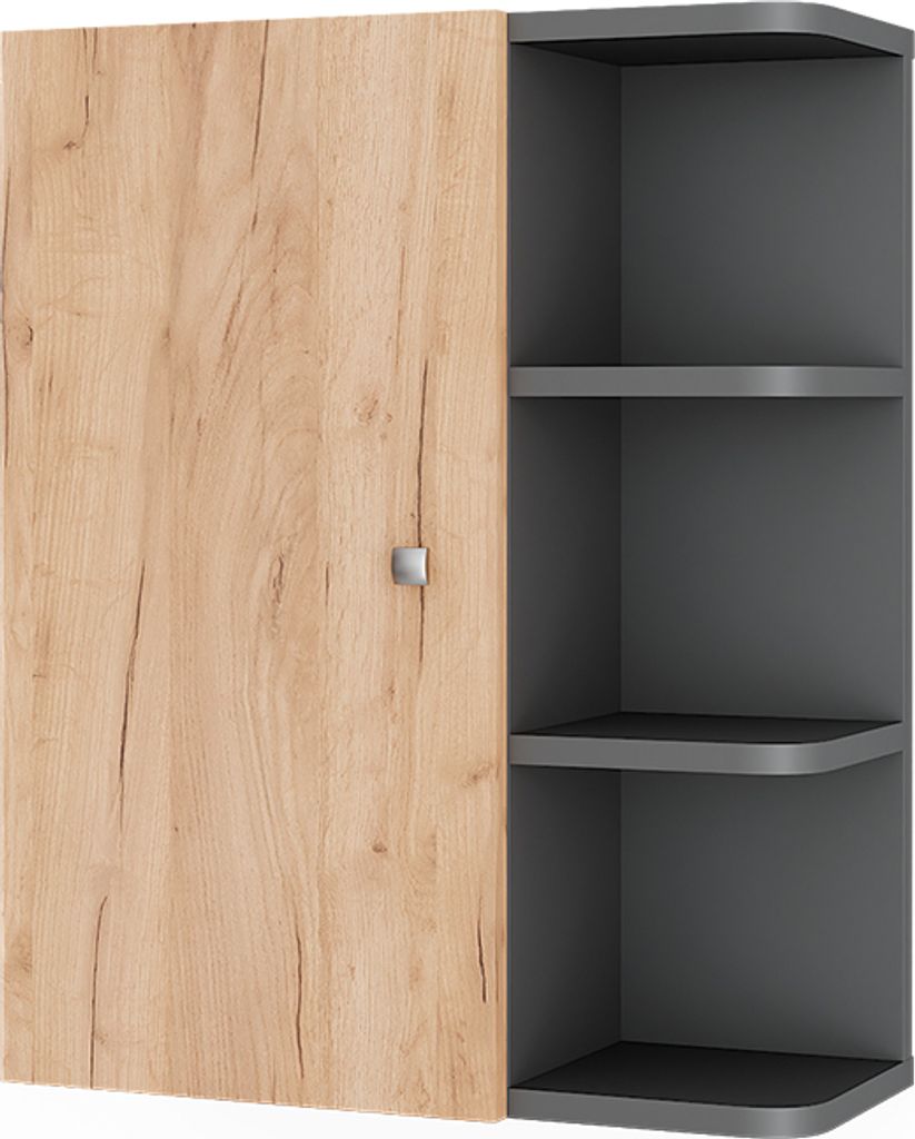 Vicco Hängeschrank Fynn, 47.2 x 59.2 cm, Anthrazit/Goldkraft Eiche