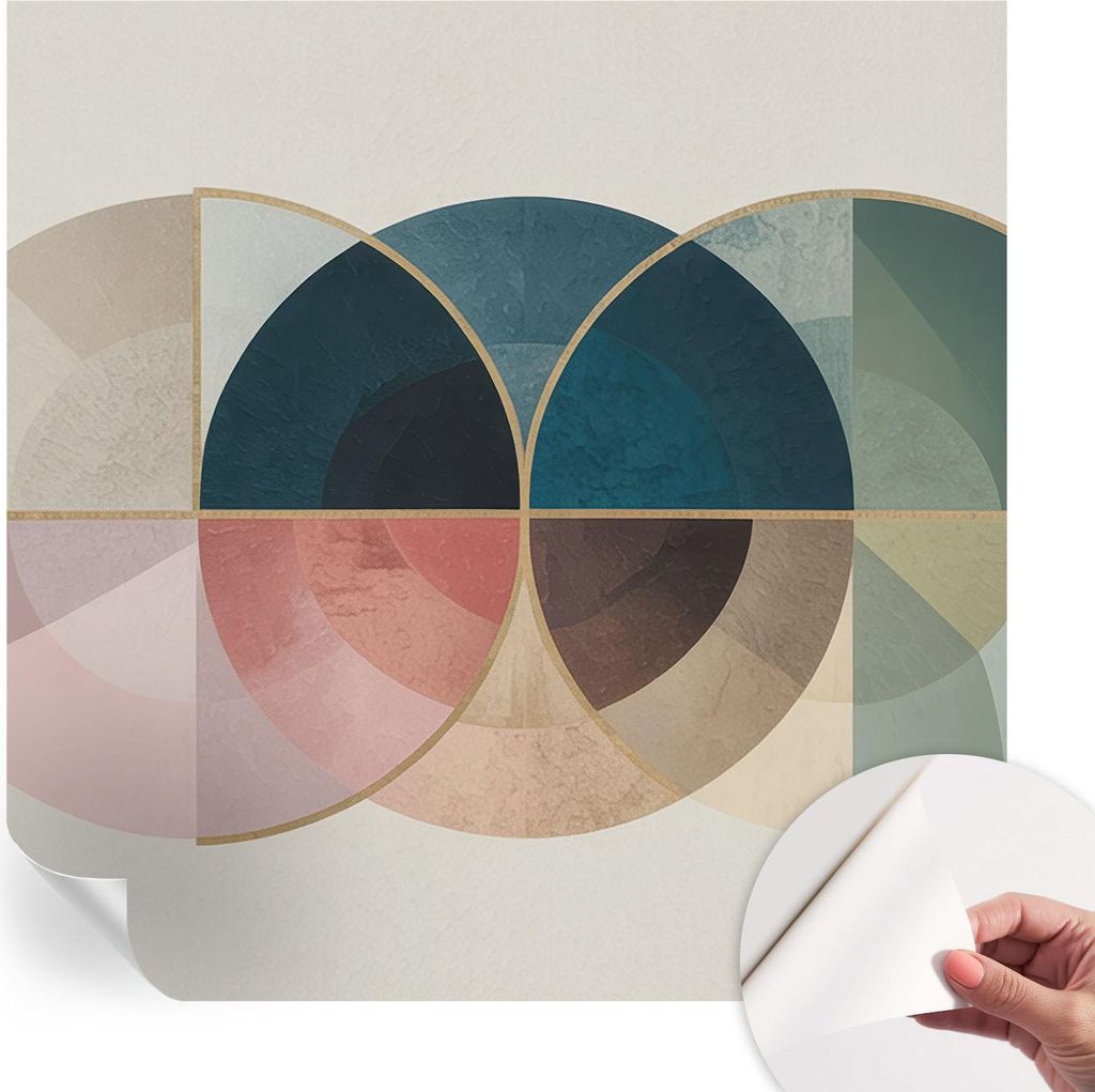 Selbstklebende Wandtapete - Dekorative Tapete für Wohnzimmer - Klebefolie für Wandbilder - Tapetenfolie für Wanddekoration - 250x250 cm - Geomet...