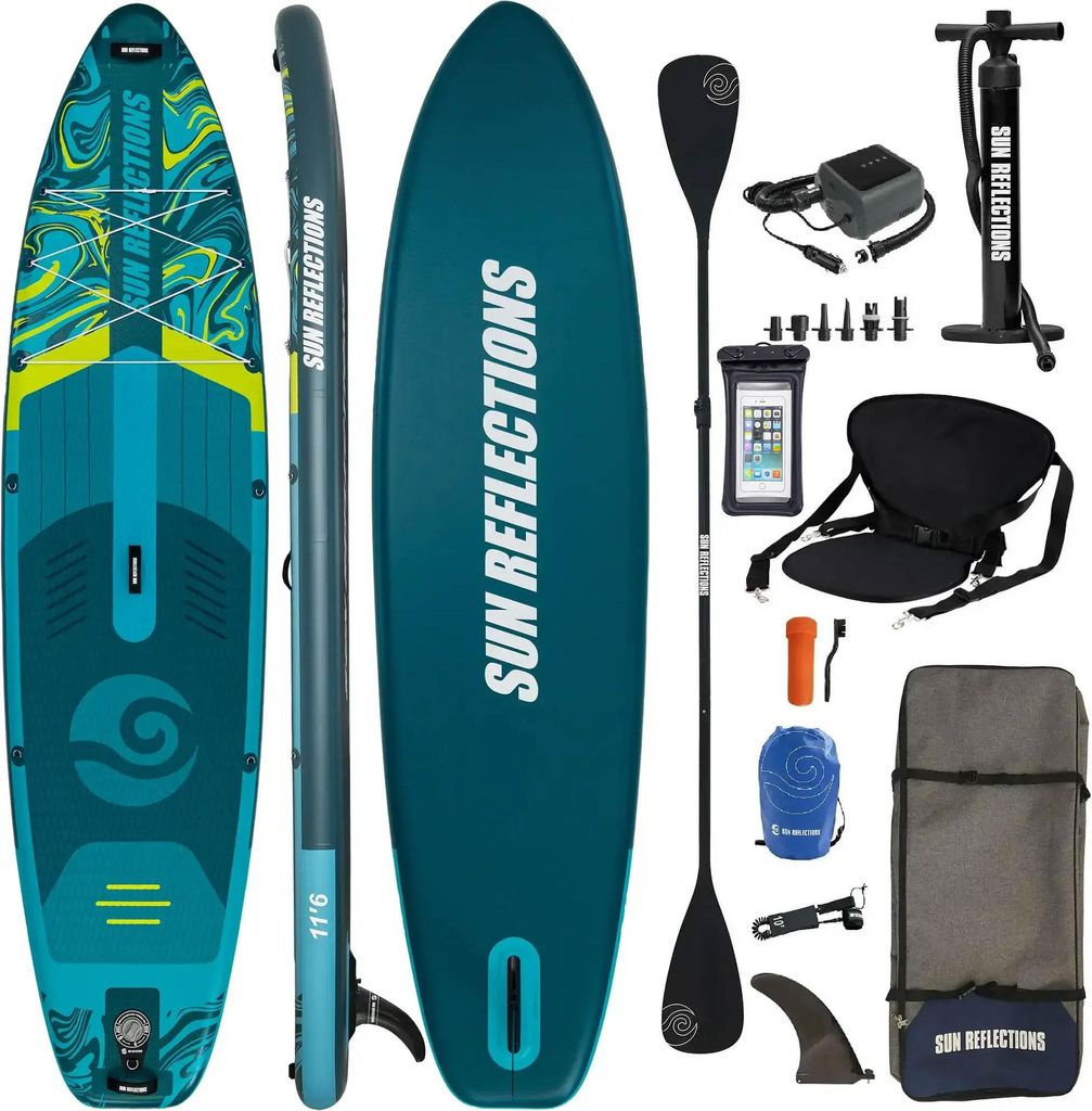 SUP Board aufblasbar Sun Reflections 11'6" Combo Emerald Drift + E-pumpe PBG 6