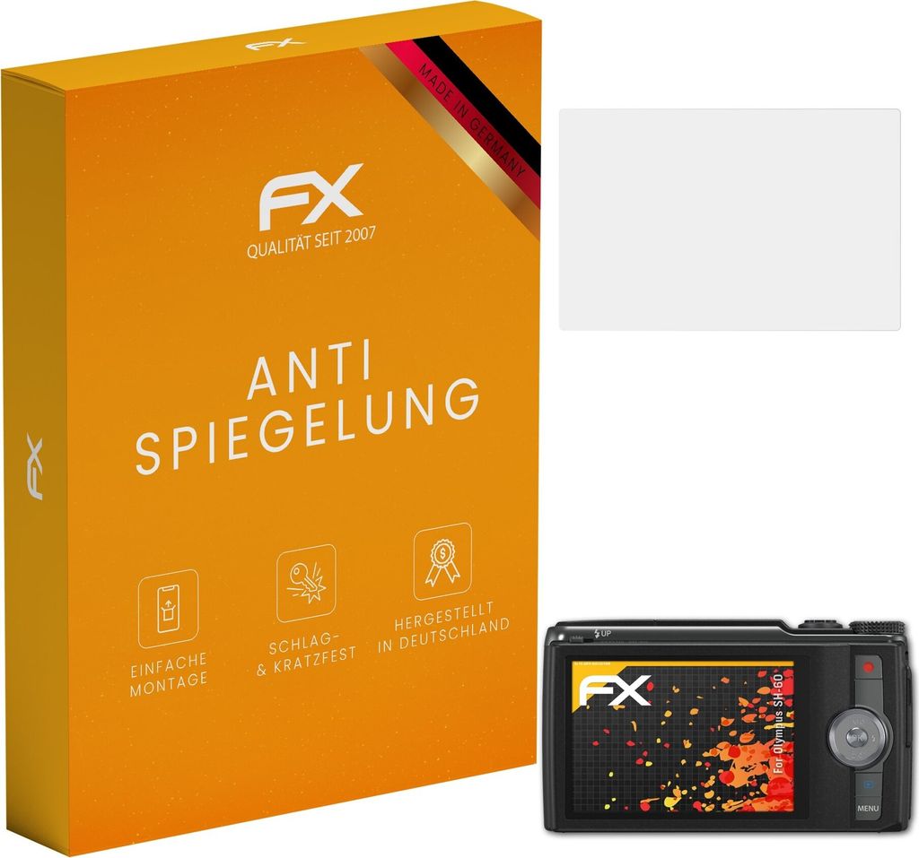 atFoliX FX-Antireflex 3x Schutzfolie kompatibel mit Olympus SH-60 Displayfolie