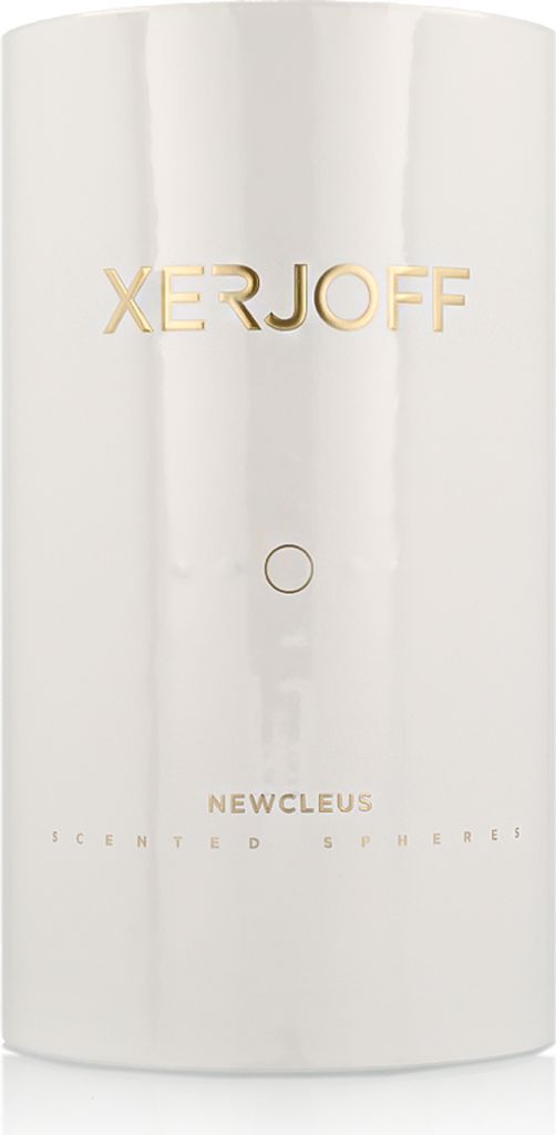 A white cylindrical bottle with gold lettering.