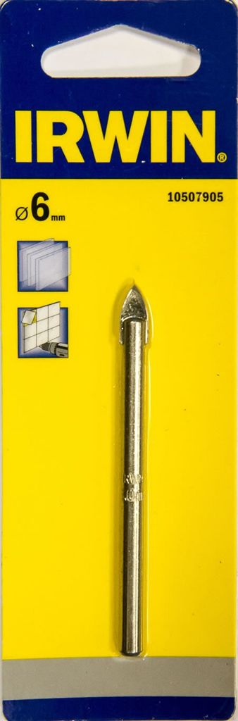 IRWIN 10507905, Bohrer, Spatenbohrer, 6 mm, Glas, Edelstahl, SDS-plus-Welle
