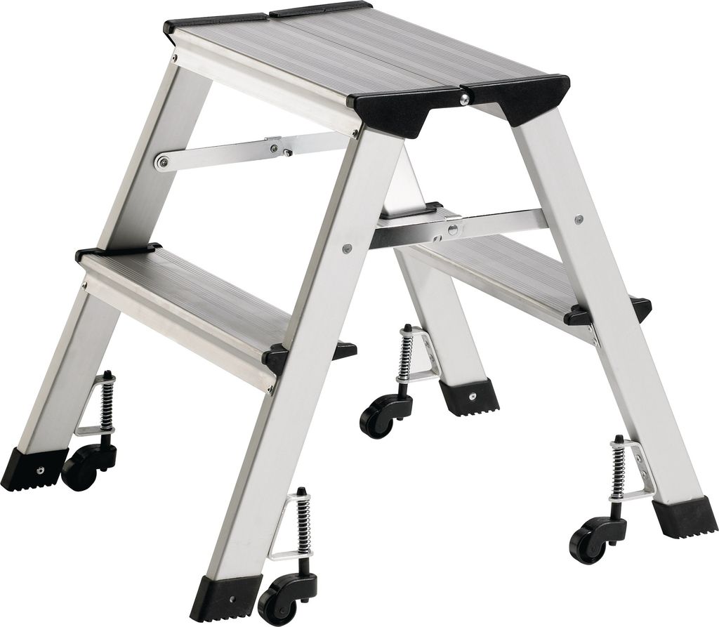 Klapptritt Stufen 2 Plattform-H.440mm Alu.fahrbar