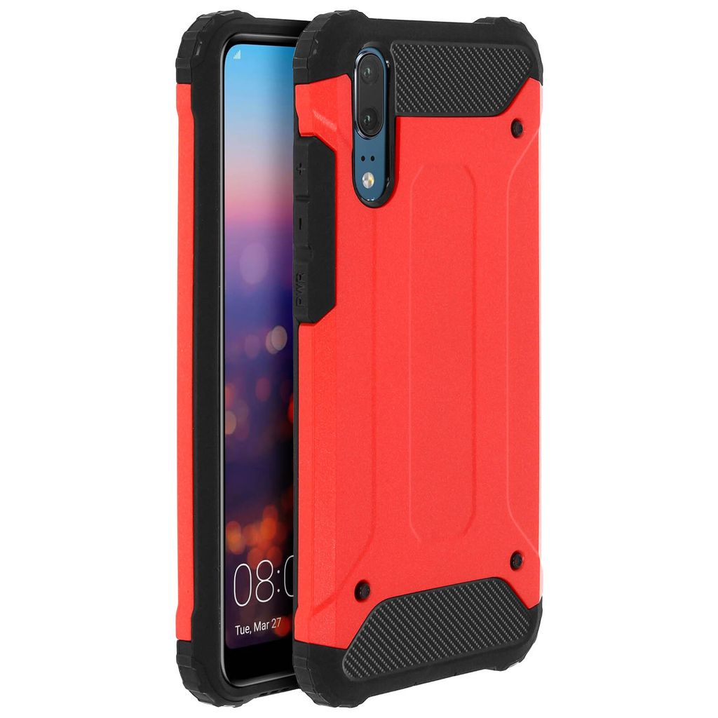 Defender II stoßfeste Schutzhülle für Huawei P20 – 1.8M Fallfest – Rot