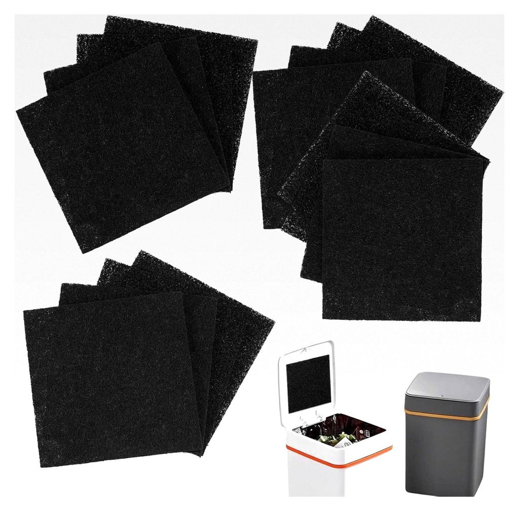 16 Stück Kompostbehälterfilter, geruchabsorbierende Holzkohlefilter für Küchenbiomülleimer, Aktivkohlefilter für Kompostbehälter