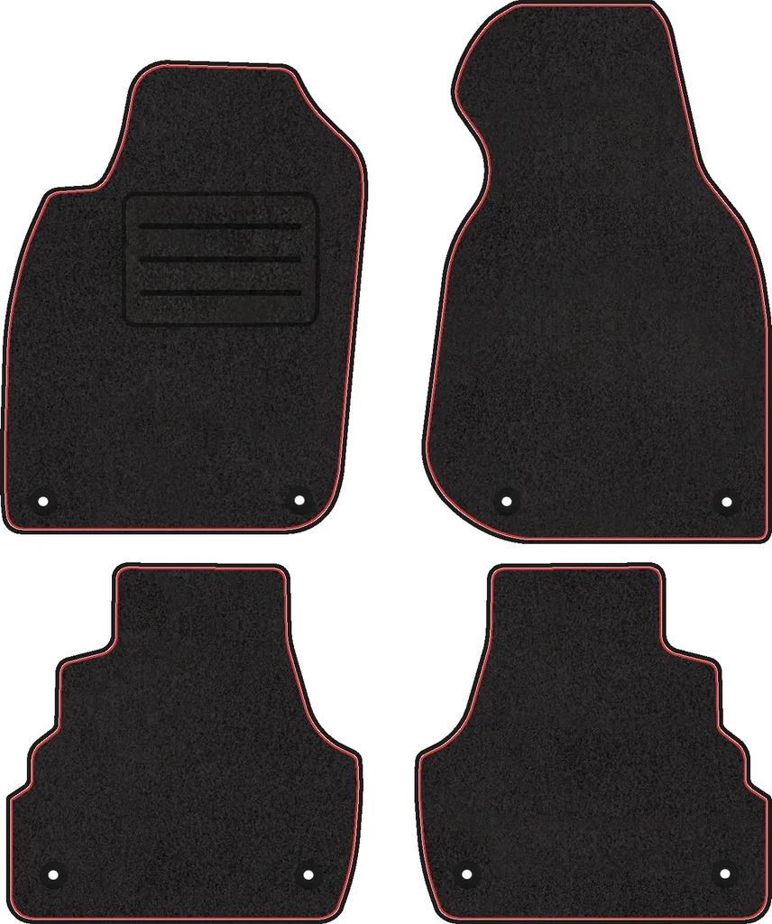Tappetini Velluto Rosso Audi A6 C5 1997-2004 - 4 Pezzi - Qualità Top - 2