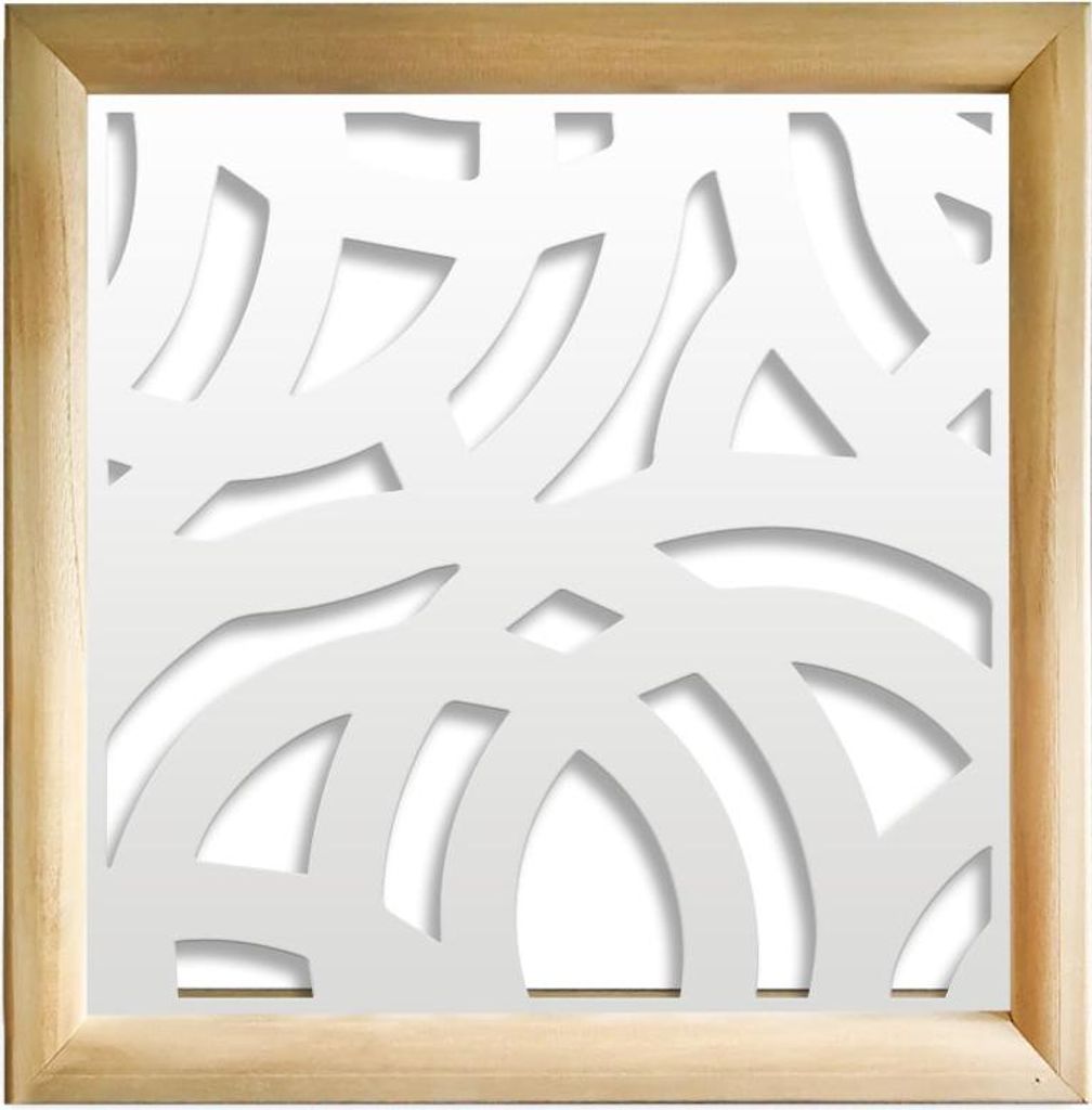 CERCHI LARGE - Moduli Decorativi in holz e PVC 48x48 cm weiß