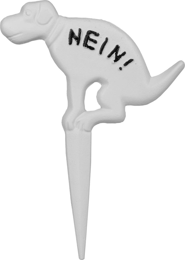 Moritz Steckschild NEIN! kein Hundeklo groß Verbotsschild aus Gusseisen Hunde Verboten Warnschild NO Dog allowed Schild Gartenschild keine Hundeto...