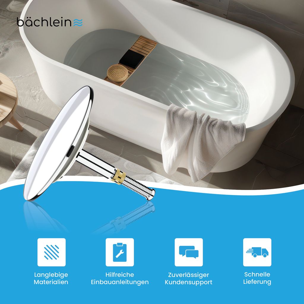 Bächlein Universal Badewannenstöpsel - Abfluss-Stopfen aus Produktbild 7