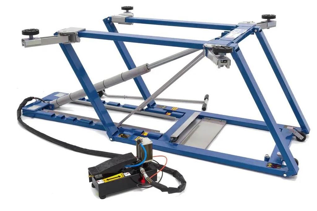 HBM 2500 kg Polierbrücke, Autobrücke, Reifenbrücke, verstellbar, extra niedrig