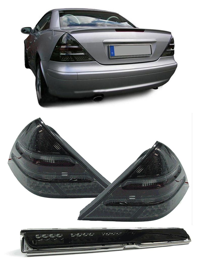Feux arrière LED noirs + feux stop LED pour Mercedes SLK Image du produit 