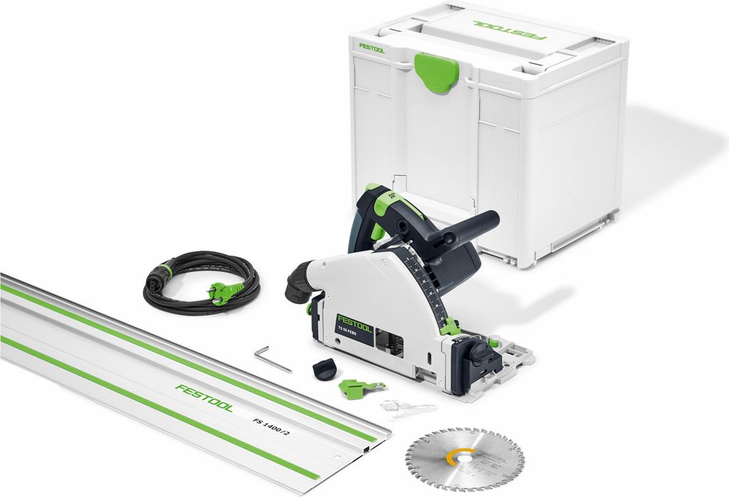Tauchsäge FESTOOL TS 55 FEBQ-Plus-FS - Mit Blatt Ø160 mm Holz + Schiene FS1400/2 + Systainer SYS3 M 337 - 577010