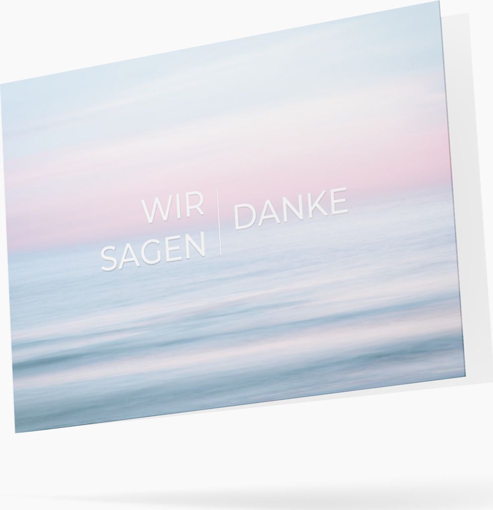 Friendly Fox 12 Dankeskarten Meer, Dankeschön Karten mit Meer, DIN A6 Klappkarte Danke mit Briefumschlag