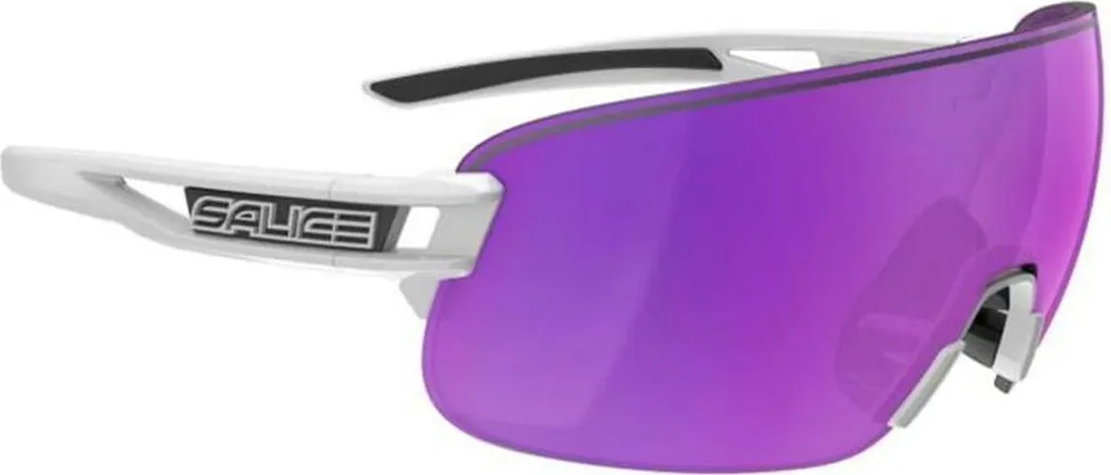 Salice 021 Bianco: Occhiali da Sole Sportivi con Lente Viola Specchiata