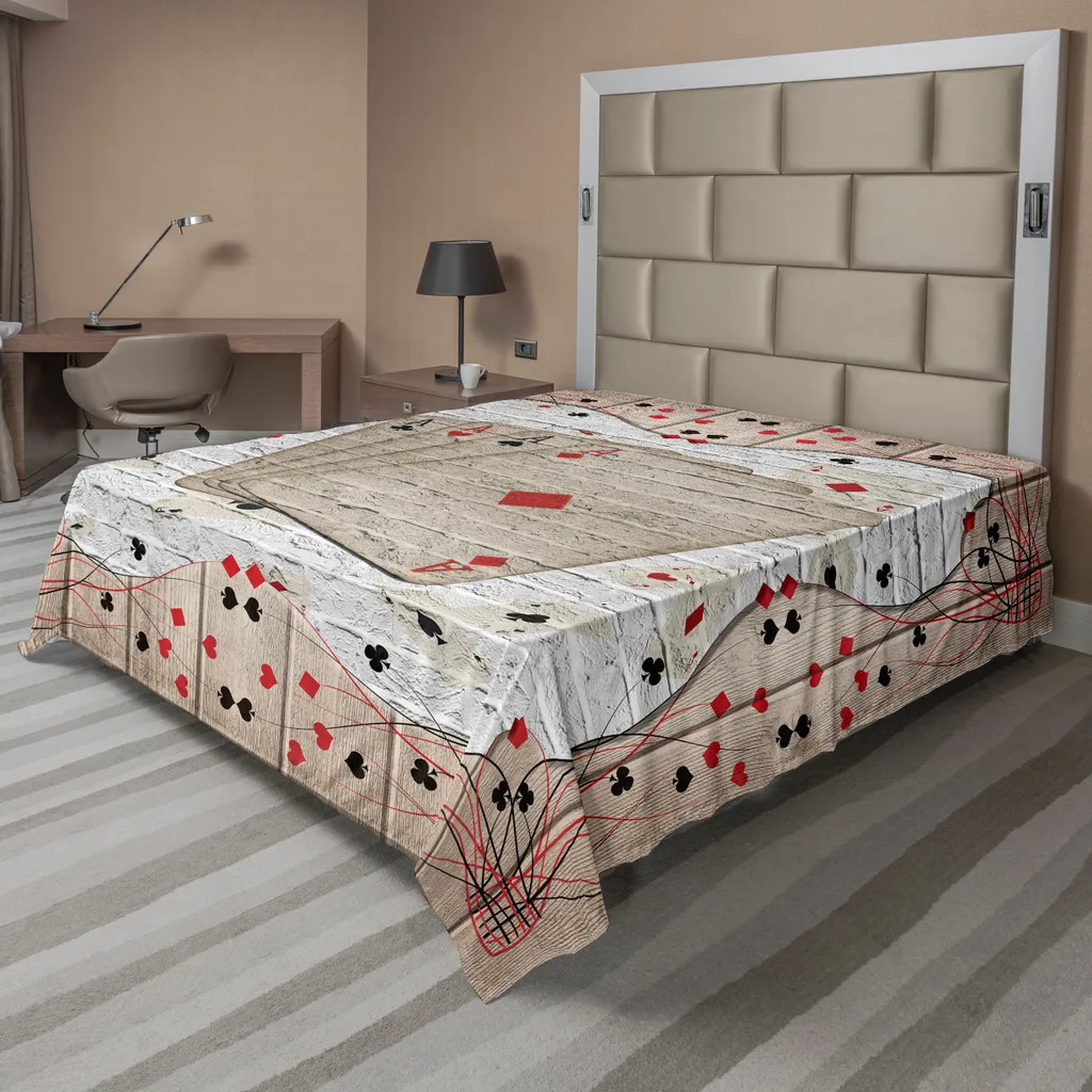 Grand Drap de Lit de 260x228 cm Style Casino pour Décoration de Chambre