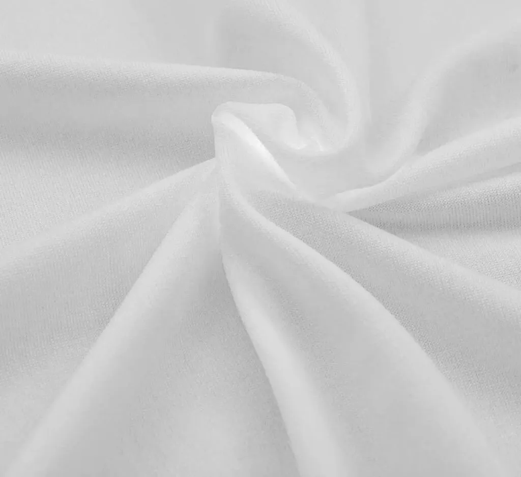 Nappe de table rectangulaire stretch blanche 183 cm - Pack économique x2