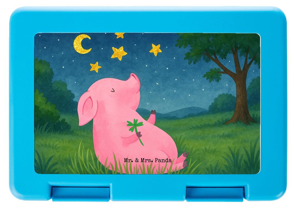Mr. & Mrs. Panda Lunchbox Schwein Glück Design - Weiß - Geschenk, Tiere, Vorratsbehälter, Bentobox, Träume, Motivation, Essensbox, Bento Box, Z...