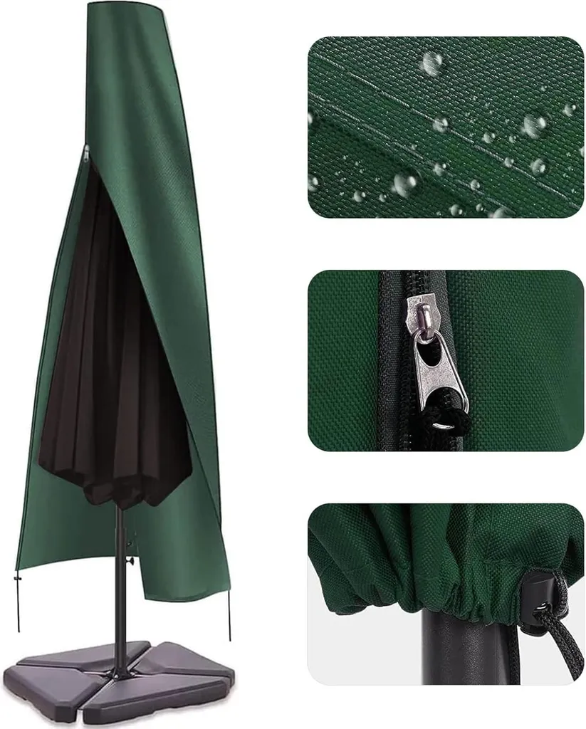 Housse de Parasol Déporté Anti-UV et Pluie - Protection Extérieure 190cm