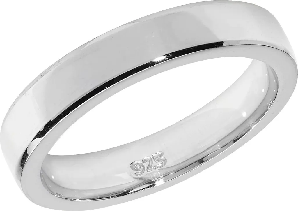 Alliance de Mariage Argent 925 Plate 4mm, Bague Couple Taille 49 Chic