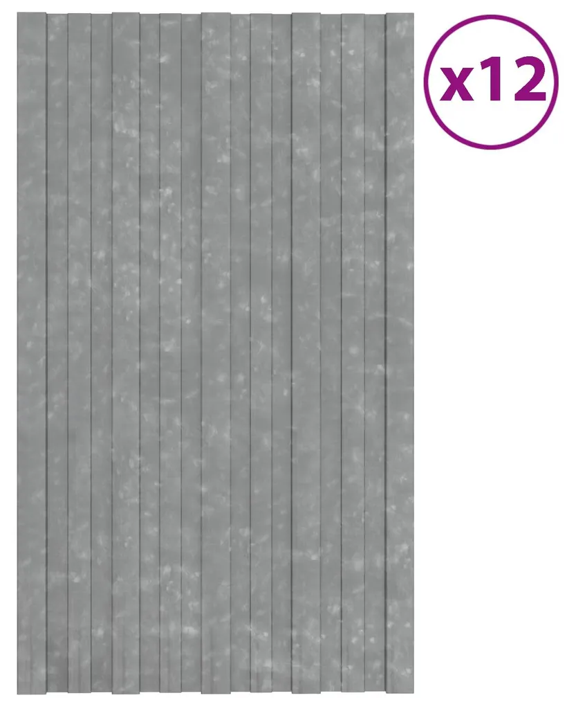 Couverture de toit pour abri de jardin en acier argenté 80x45cm 12 pcs