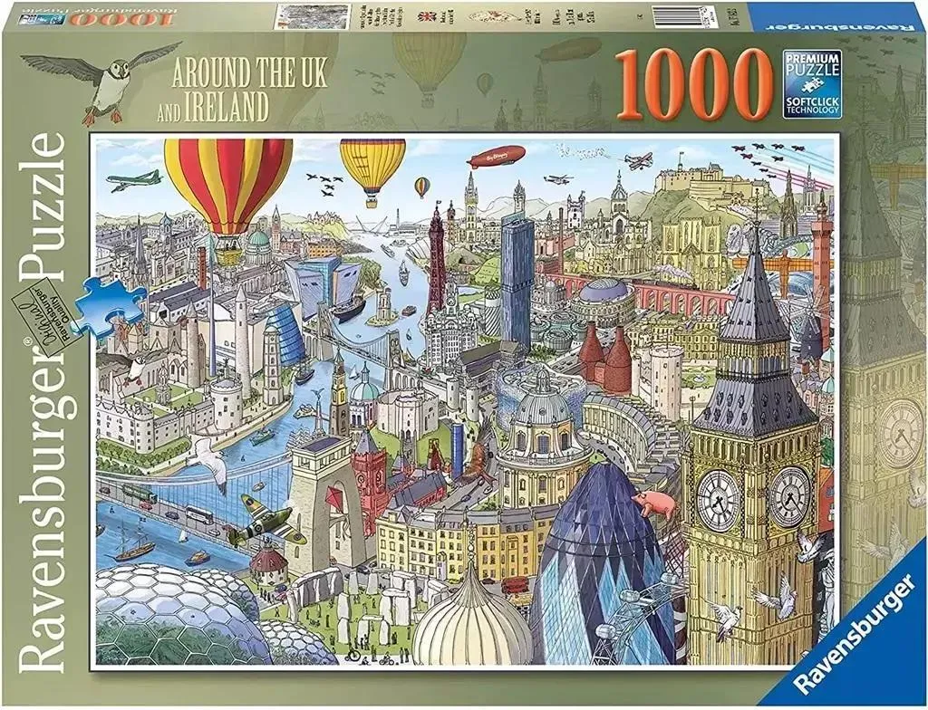 Grand puzzle de 1000 pièces avec carte détaillée des îles britanniques