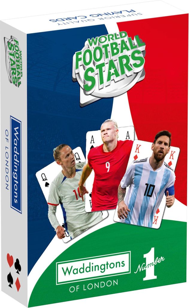 Waddingtons Number 1 Spielkarten Weltfussballstars Edition - Weltfussball Stars Deck Spielkarten - WFS Klassische Kartenspiel für Poker - 1+ Spiel...
