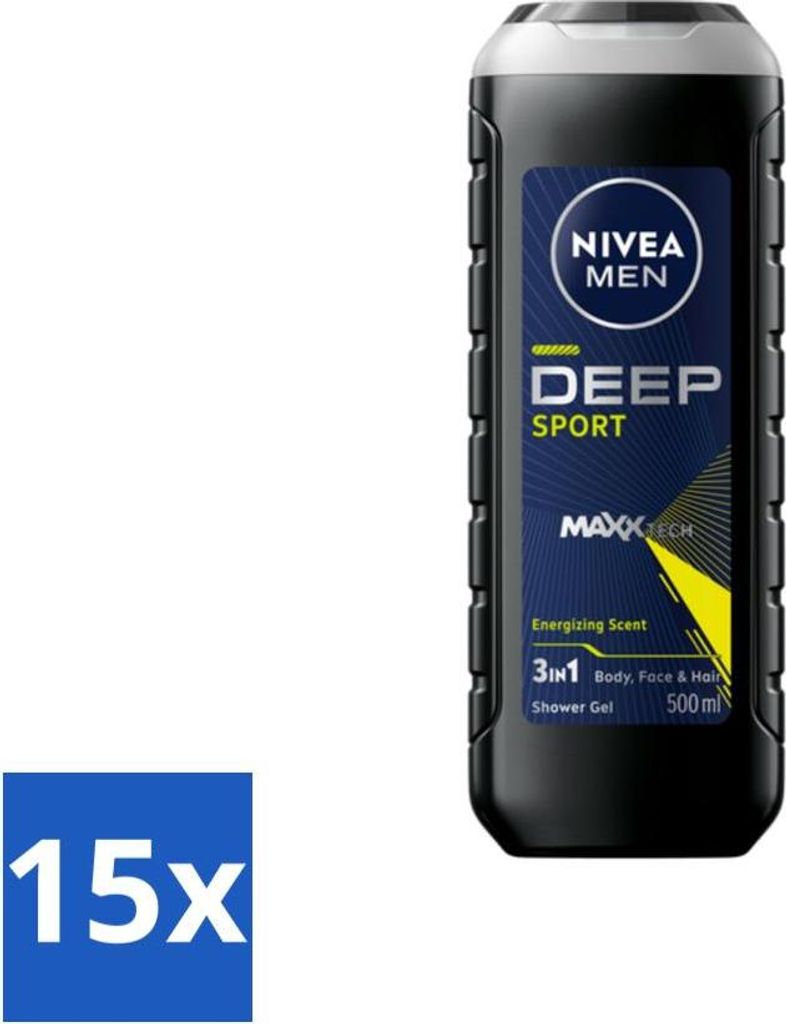 NIVEA MEN - Duschgel - Deep Sport - 500 ml - Vorteilspack - 15 Stücke