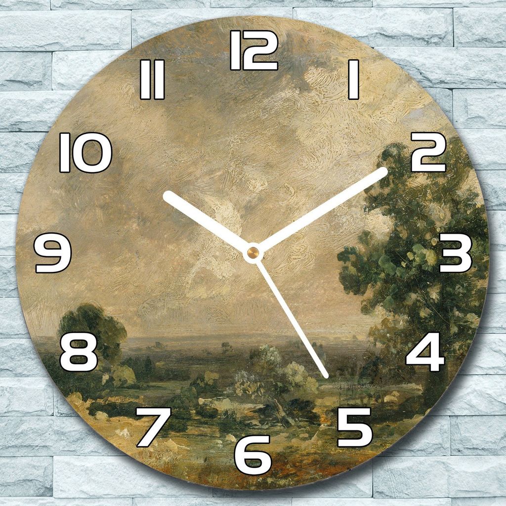 Wanduhr aus Glas Rund fi 30 Vintage Landschaft Quarz Deko Schlafzimmer Büro