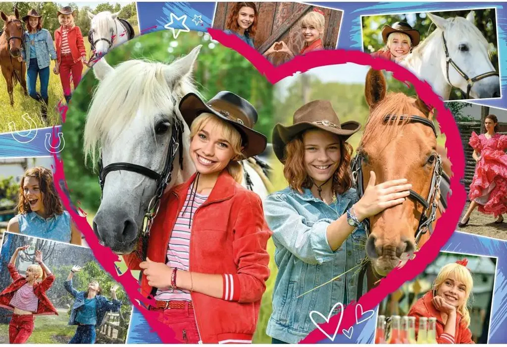Puzzle 200 pièces Amis des chevaux : Illustration détaillée haute qualité