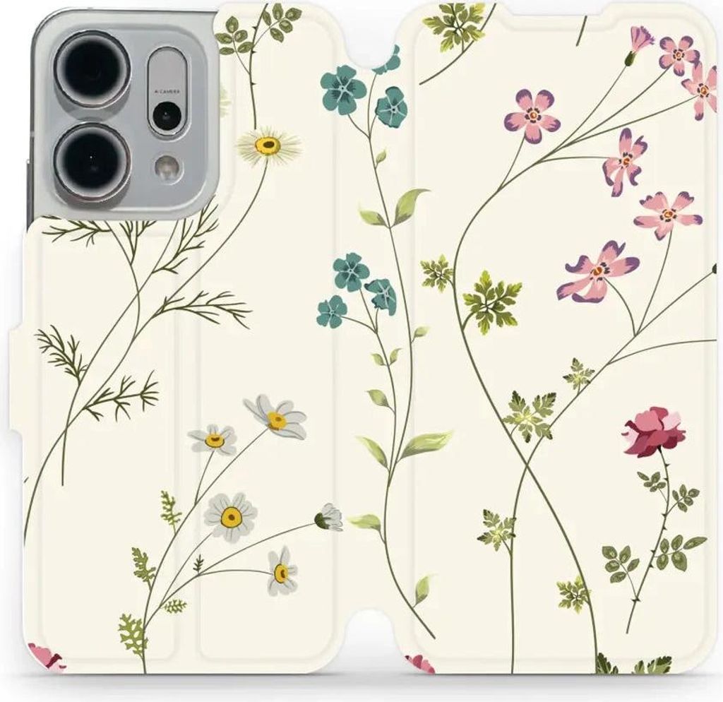 Handyhülle mit klappe für Oppo Reno 14, Mobiwear Book, Feldblumen