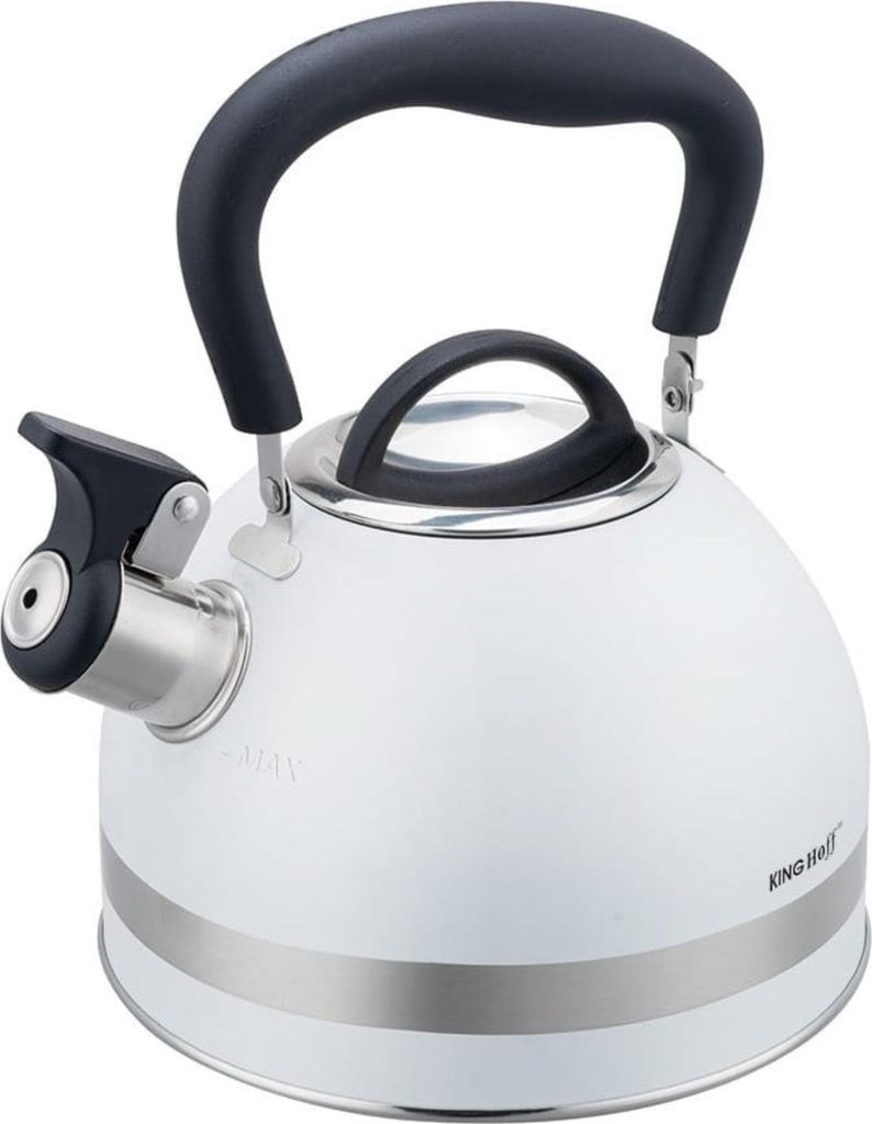 Stahl-Gaskessel 1,8L klein Induktion weiß KINGHOFF KH-1852 Produktbild 