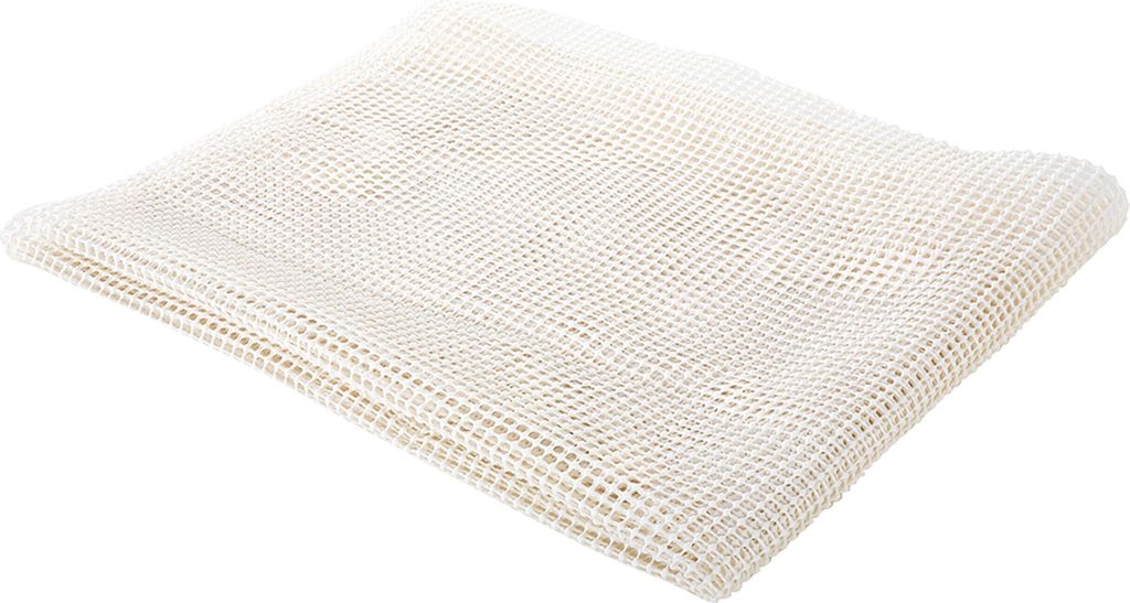 BELIANI Antirutschmatte Weiß PVC und Polyester 110 x 140 cm Unterlage rechteckig zuschneidbar für Teppiche