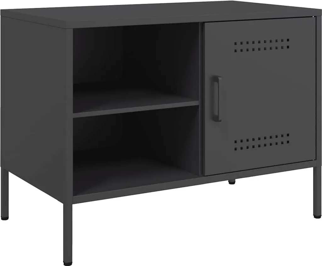 Mobiletto TV Nero in Acciaio 68x39x50,5 cm | Arredo Salotto Industriale