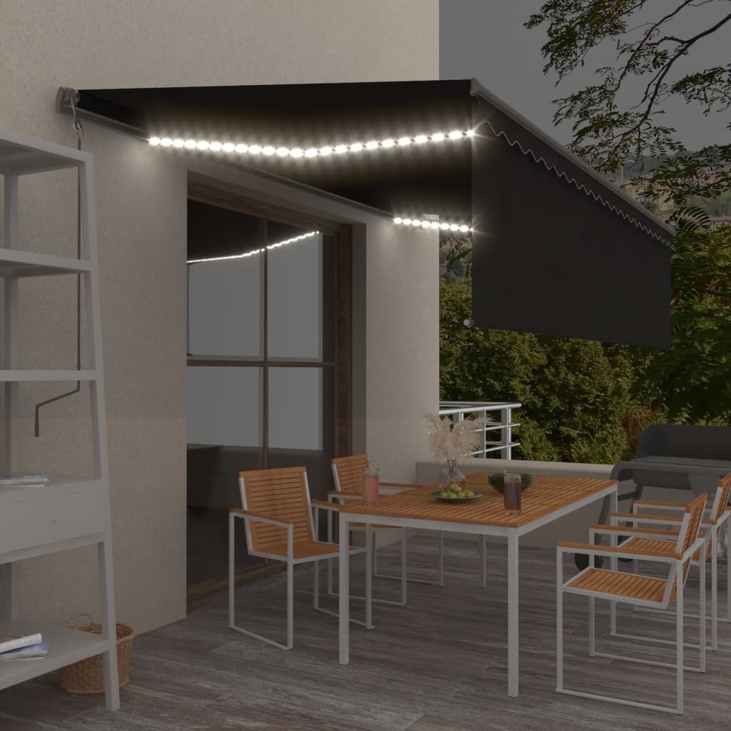 “2026 Moderne“Markise Automatisch mit Rollo LED Windsensor 5x3m Anthrazit - Markisen Designermöbel 7487130