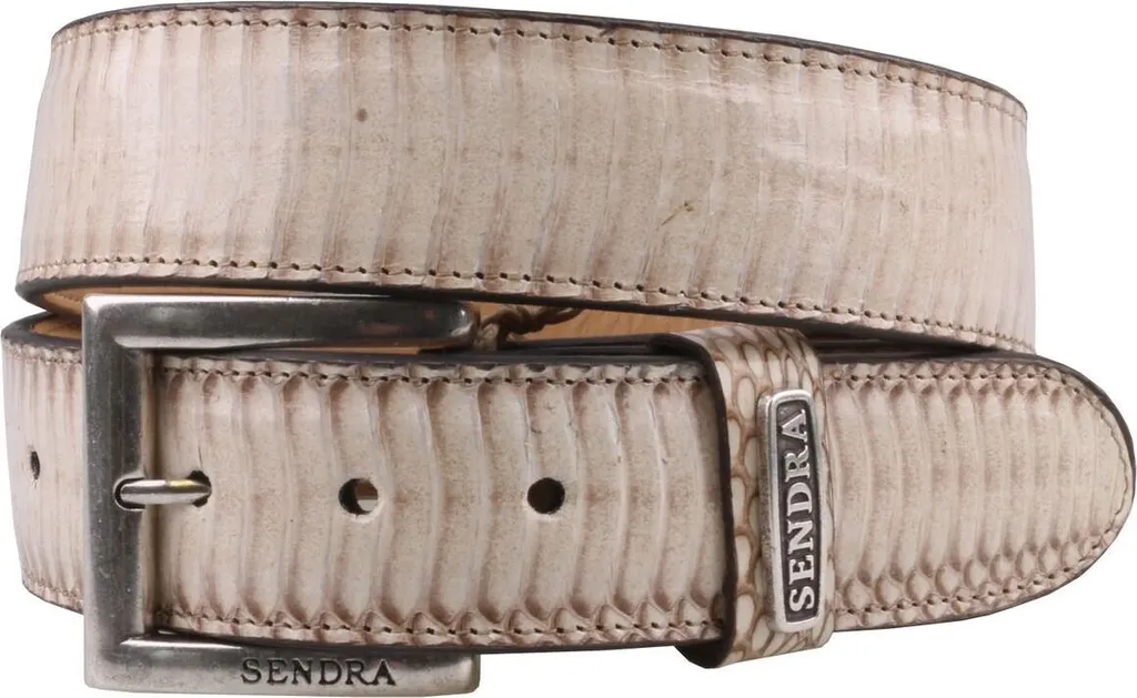 Ceinture Serpent Sendra 8563 Beige Marron avec Boucle Métal Gravée